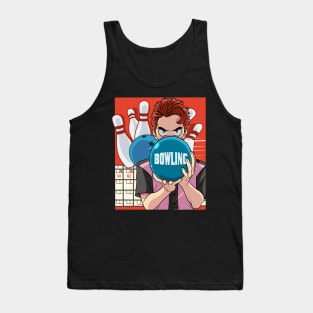 Funny Tenpin Bowling Ball Team Bowler Player Strikes Tank Top